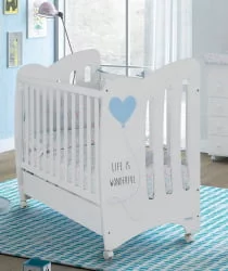 Кровать Микуна Вондерфул 120кс60 Вхите/Блуе / Micuna Wonderful 120x60 White/Blue