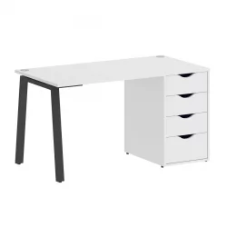 Стол письменный ХОМЕ ОФФИCЕ ВР.СП-3-138.4.А Белый Бриллиант/Антрацит металл / HOME OFFICE VR.SP-3-138.4.A