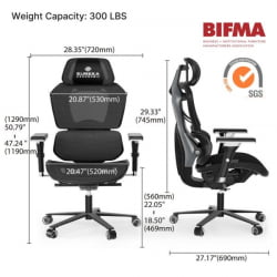 Эргономичное компьютерное кресло (для геймеров) Еурека ТЙПХОН, Грей / Eureka TYPHON, Grey