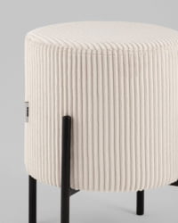 Пуф Кейси велюр рельефный молочный