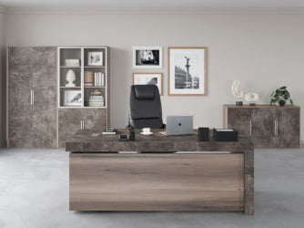 Креденция 2 двери Б-ТОНЕ БТН36140242 Вяз Бетон темный / B-TONE BTN36140242