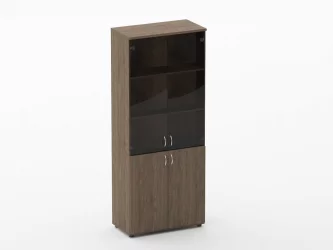 Шкаф высокий со стеклом Твин 16.16.131 Дуб Верцаска / Twin