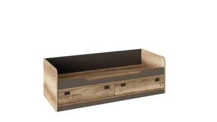 Одноярусная детская кровать Пилигрим ТД-276.12.01 Дуб каньон светлый/Серый