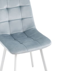 Комплект из четырех стульев Чиллй велюр серо-голубой ножки белые 4 шт. / Chilly