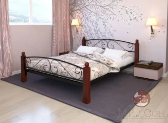 Кровать Вероника Лукс Плус 1200х2000 Черная / Lux Plus