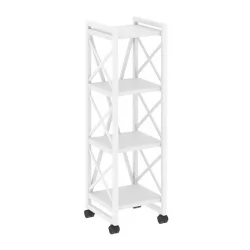 Стеллаж на колесных опорах - 4 полки ЛОФТ  ВР.Л-МСТ.К-4.4 Металл белый Белый Бриллиант / LOFT VR.L-MST.K-4.4