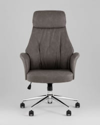 Кресло офисное ТопЧаирс Неома серый экокожа / TopChairs Neoma