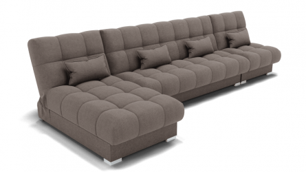 Диван Фиеста-3 угол левый/правый (ЗР) Цвет фасада: Серо коричневый; Тип: Левый/правый; Материал фасада: Металл/Велюр