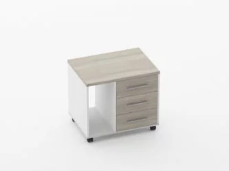 Тумба подкатная с нишей Дека 9.05.02Л Дуб Сантана светлый/Белый / Deka