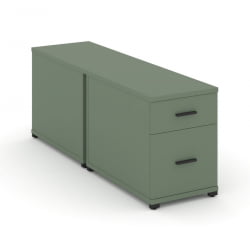 Тумба двухсторонняя опорная приставная с ящиком и распашным фасадом CОНCЕПТ CН.ДТГО-004 Б/В Кобо Черный / CONCEPT CN.DTGO-004 B/W