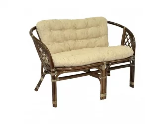 Диван Багама 2х местный, подушки светлые Бахама7 миндаль матовый / Bahama7