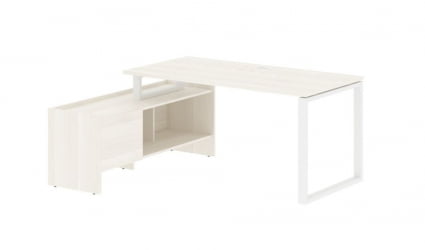 Стол с тумбой ЕДИС ЕКCТ 17814 Ясень Траун Белый / EDIS EQCT