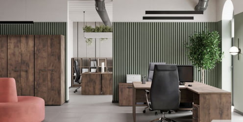 Комплект офисной мебели ЛЕМО №3 Таксония шоколадная Кашемир / LEMO