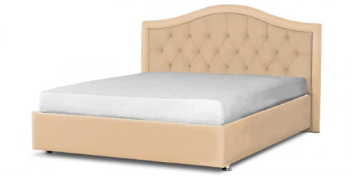 Мягкая интерьерная кровать &куот;Калининград&куот; с подъемным механизмом Материал фасада: Экокожа; Спальное место: 1600х2000 мм; Цвет фасада: Бежевый; Цвет корпуса: Бежевый / "Калининград"
