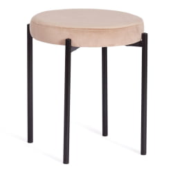 Табуретка РЕВО (мод. 7034) ткань/металл, 44 х 44 х 47 см, бежевый баркхат 5/черный / REVO (mod. barkhat