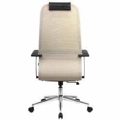 Кресло руководителя БРАБИКС ПРЕМИУМ Ултимате ЕКС-801 хром Черное/бежевое / BRABIX PREMIUM Ultimate EX-801