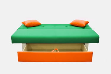 Диван тканевый МАНГО 4 (2 категория) Зеленый Оранжевый / MANGO