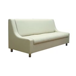 Диван офисный тройной Клерк 9 бежевый Екотекс 3014 / Ecotex