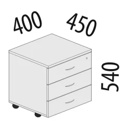 Тумба 3 ящика с замком Альфа 63.47Р Дуб кобург