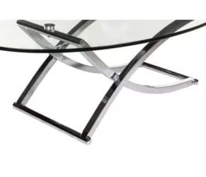 Овальный стол из стекла ДЖ02 Хром / J02