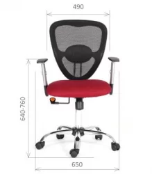 Офисное кресло для оператора CХАИРМАН 451 ТВ 13/АC (красный/черный) (Л) / CHAIRMAN TW 13/AC