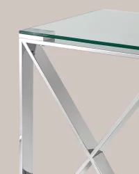 Журнальный стол КРОСС 40кс40 Серебро / 40x40