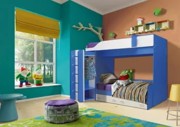 Двухъярусная кровать для девочки двухъярусная Юниор-8 Оранжевый/Белый