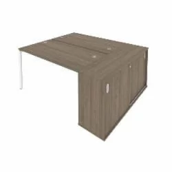 Рабочая станция с опорным шкафом-купе Метал Сйстем Б.РС-СШК-1.3 Вяз/Белый / Metal System