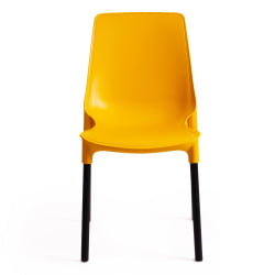 Стул ГЕНИУС (мод 75) металл/пластик, 46кс56кс84cм, желтый/черные ножки / GENIUS (mod 46x56x84cм,