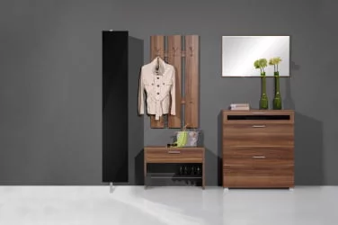 Поворотный шкаф в черном глянцевом стекле Лупо Шелф (правый) Беленый дуб