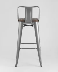 Стул барный Толикс Воод 75.5  со спинкой Серебристый / Tolix Wood