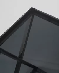 Журнальный стол ИНСИГНИЯ 55x55 Темный хром стекло смоке / smoke