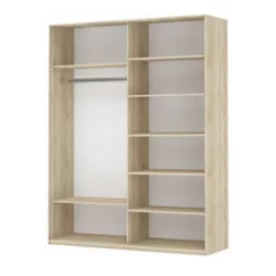 Шкаф-купе двухдверный Прайм 1600 Белое стекло/Белое стекло Венге