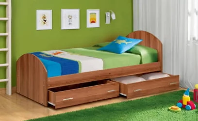 Односпальная кровать с ящиком с ящиками на уголках №2 ЛДСП 700*2000 Белый