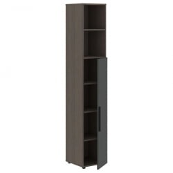 Шкаф-колонка с глухой средней дверью (правый) ВЕЛИОН ВХCС 40.6 Р Яшма черный Дуб Сильвер / VELION VHCS R