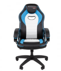 Кресло геймерское CХАИРМАН ДРАЙВ (ГАМЕ) 16 черный/голубой/белый / CHAIRMAN (GAME)