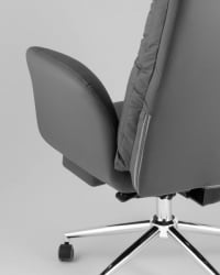 Кресло руководителя ТопЧаирс Солид NC с оттоманкой серый / TopChairs Solid
