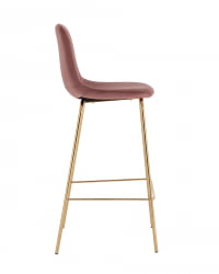 Стул барный Валенсия СН золотые ножки велюр Пыльно-розовый / SN