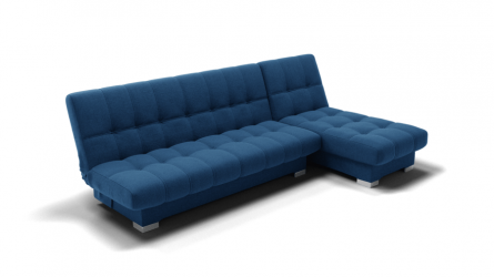 Диван Хьюстон-2 угол левый/правый (ЗР) Цвет фасада: Синий; Тип: Левый/правый; Материал фасада: Металл/Велюр