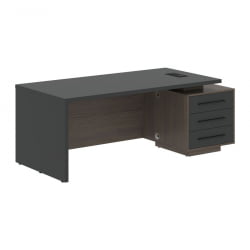 Стол руководителя правый ВЕЛИОН ВCТ 2090 Р Яшма черный Дуб Сильвер / VELION VCT R