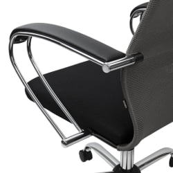 Кресло руководителя БРАБИКС ПРЕМИУМ Ултимате ЕКС-800 хром Черное/серое / BRABIX PREMIUM Ultimate EX-800