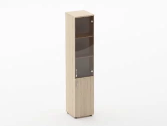 Шкаф высокий со стеклом Глассй 6.19.15Пр Бук светлый / Glassy