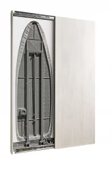 Шкаф со встроенной гладильной доской Ирон Слим Еко (правый, купе) Беленый дуб / Iron Slim Eco