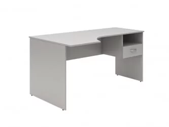 Стол письменный левый СЕТ160-1 Л c подвесной тумбой Серый / SET160-1 L c