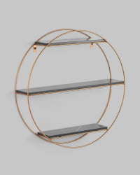 Полка Луна золотая Черный мрамор / Luna