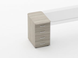 Тумба приставная на 4 ящика Глассй 3.10.10 Дуб сантана светлый / Glassy