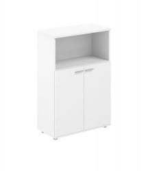 Шкаф двухдверный средний с нишей Сигма СГ.846.ВХ.ВХ Белый / Sigma SG.846.WH.WH