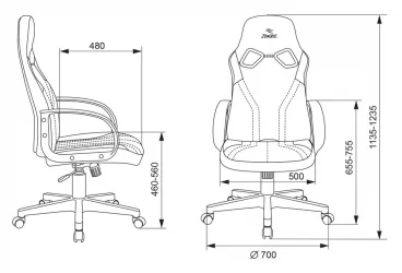 Геймерское кресло Бюрократ ЗОМБИЕ РУННЕР Черный-желтый / ZOMBIE RUNNER