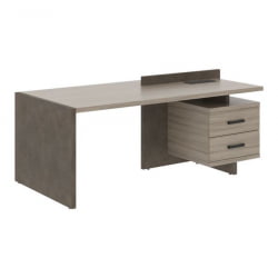 Стол руководителя правый ВООД&СТОНЕ СФ-531312 Дрифтвуд Бетон Чикаго темный / WOOD&STONE