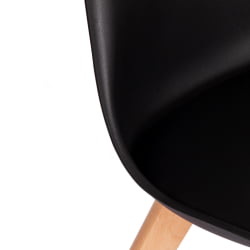 Стул ТУЛИП (мод. 73-1) дерево/пластик/экокожа, 47,5кс55кс80 см, черный / TULIP (mod. 47,5x55x80